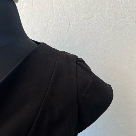 CALVIN KLEIN black stretch belted cowl-neck shift dress - Picture 5 of 5